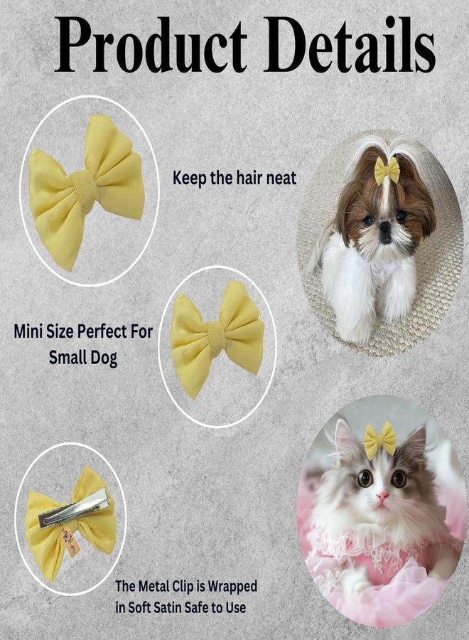 Western Era Dog Bow Hair Clip | Stylish Pet Accessory | Soft, Comfortable | Small, Medium & Large Dogs | Grooming, Photoshoots, Parties Fashionable & Durable Design for Pets (Yellow) - Image 3